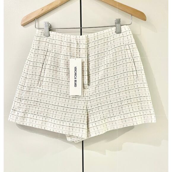 Veronica Beard Jazmin Cotton Tweed Shorts NWT High Waisted - Picture 3 of 8
